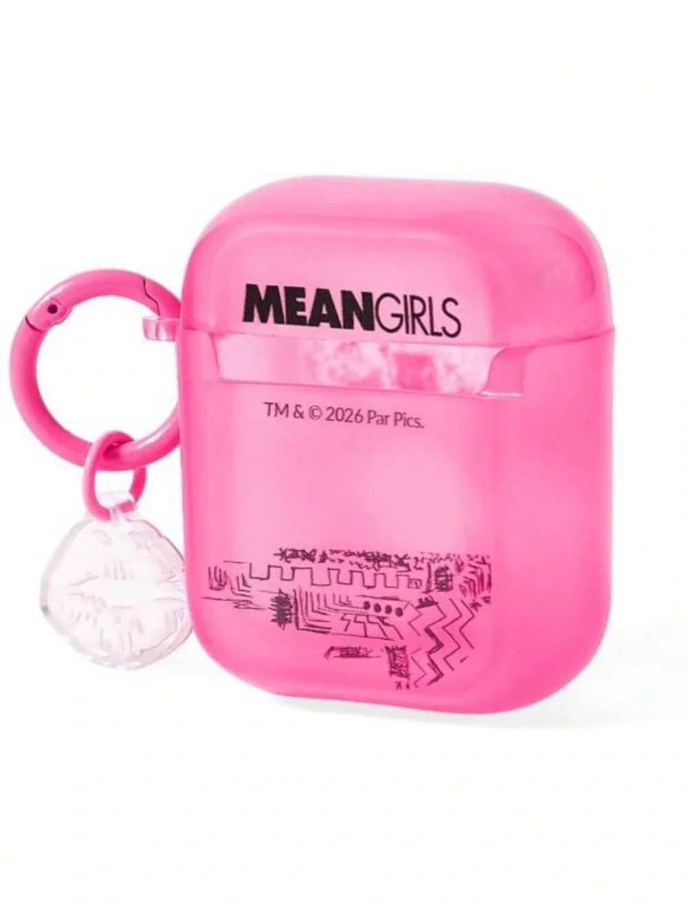 Target Pink 'Burn Book' Glitter AirPods Case with Lip Charm